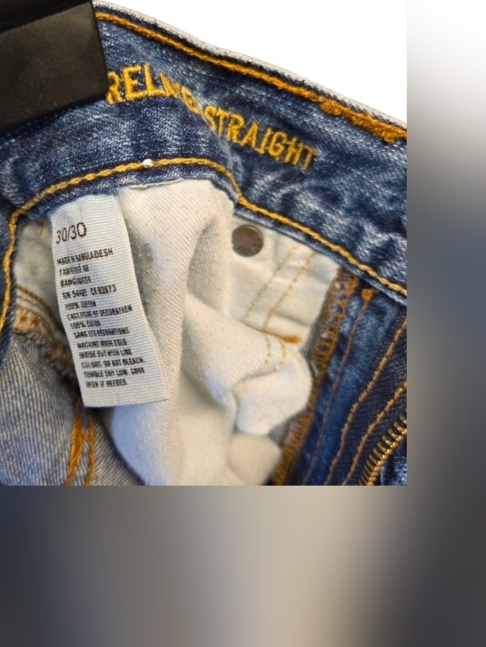 American Eagle Original Straight Jeans Men’s 30x30 Medium Wash 100% Cotton - Picture 4 of 4